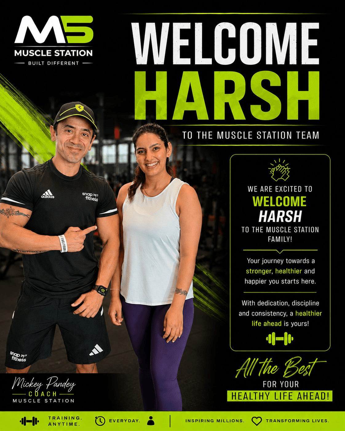 Welcome Harsh to the Muscle Station team