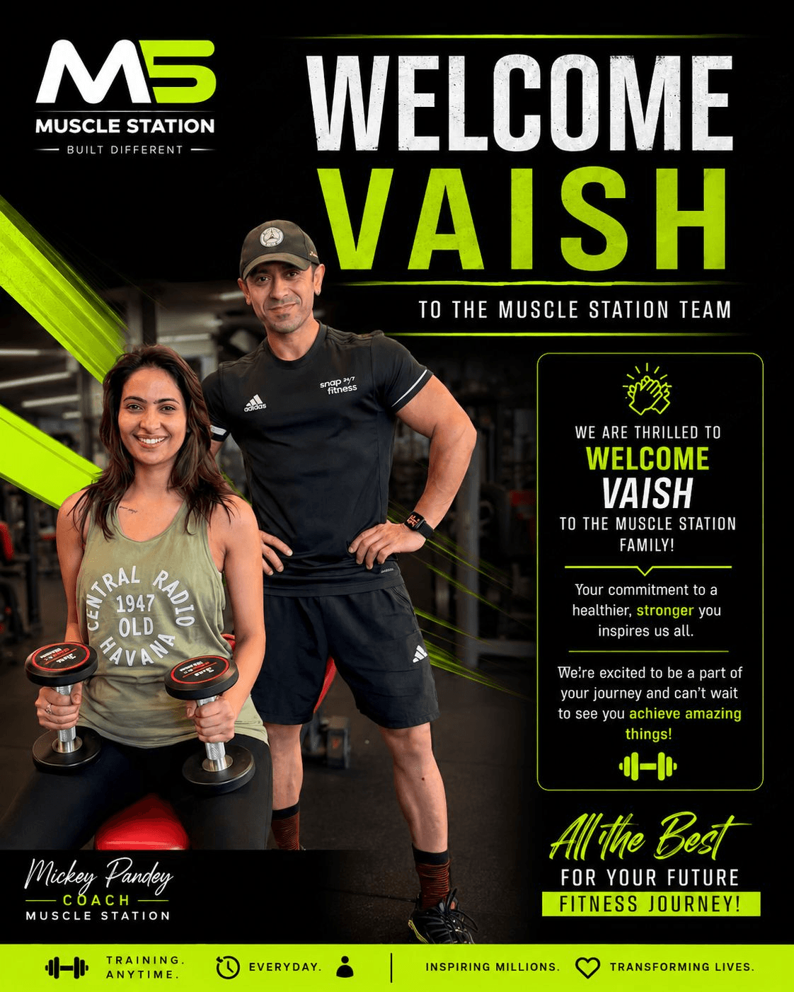 Welcome Vaish to the Muscle Station team