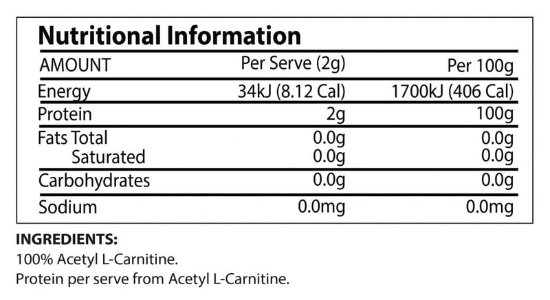 ACETYL L CARNITINE BY ATP $49.95 Muscle Station