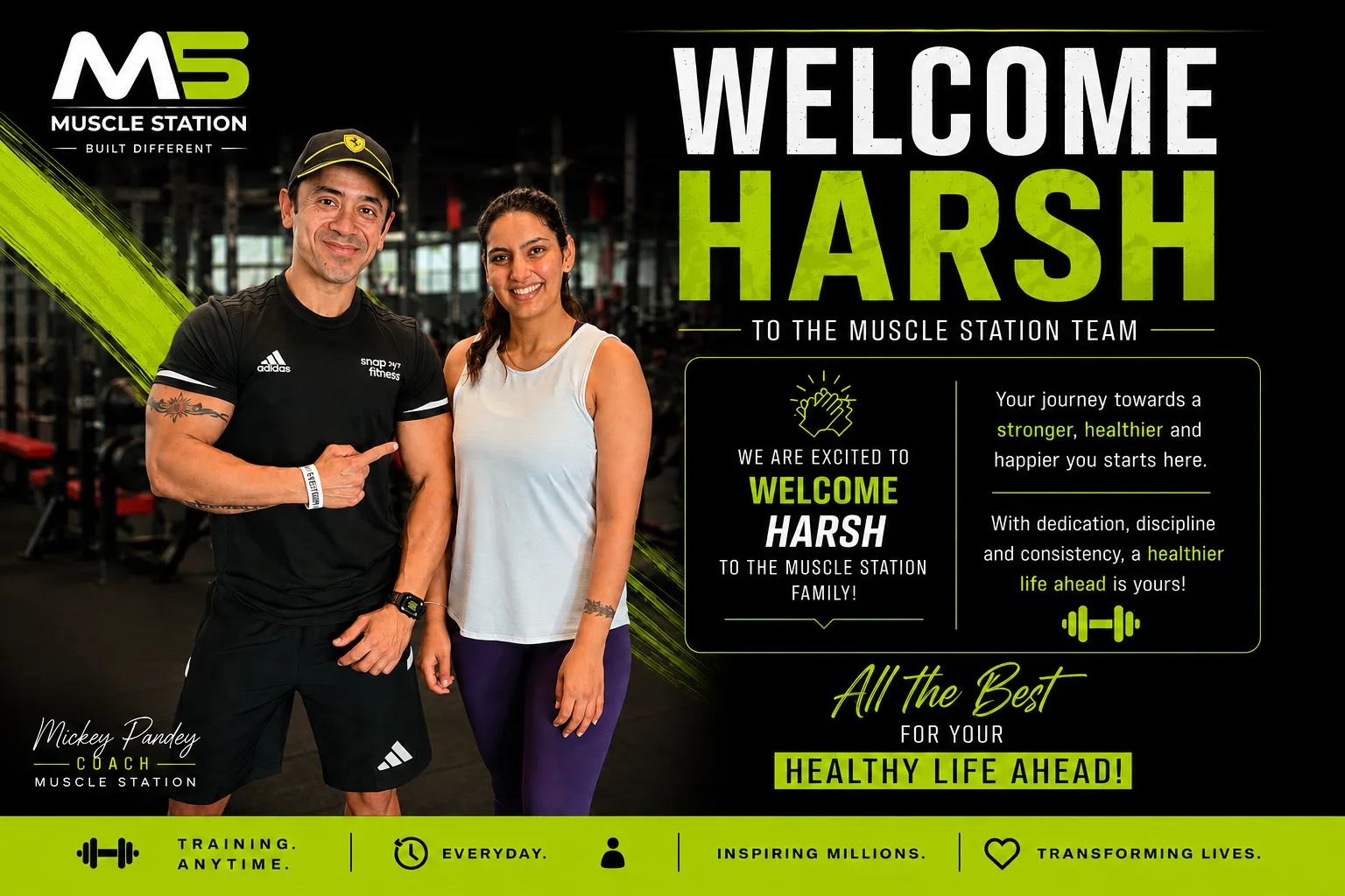 Welcome Harsh to the Muscle Station team