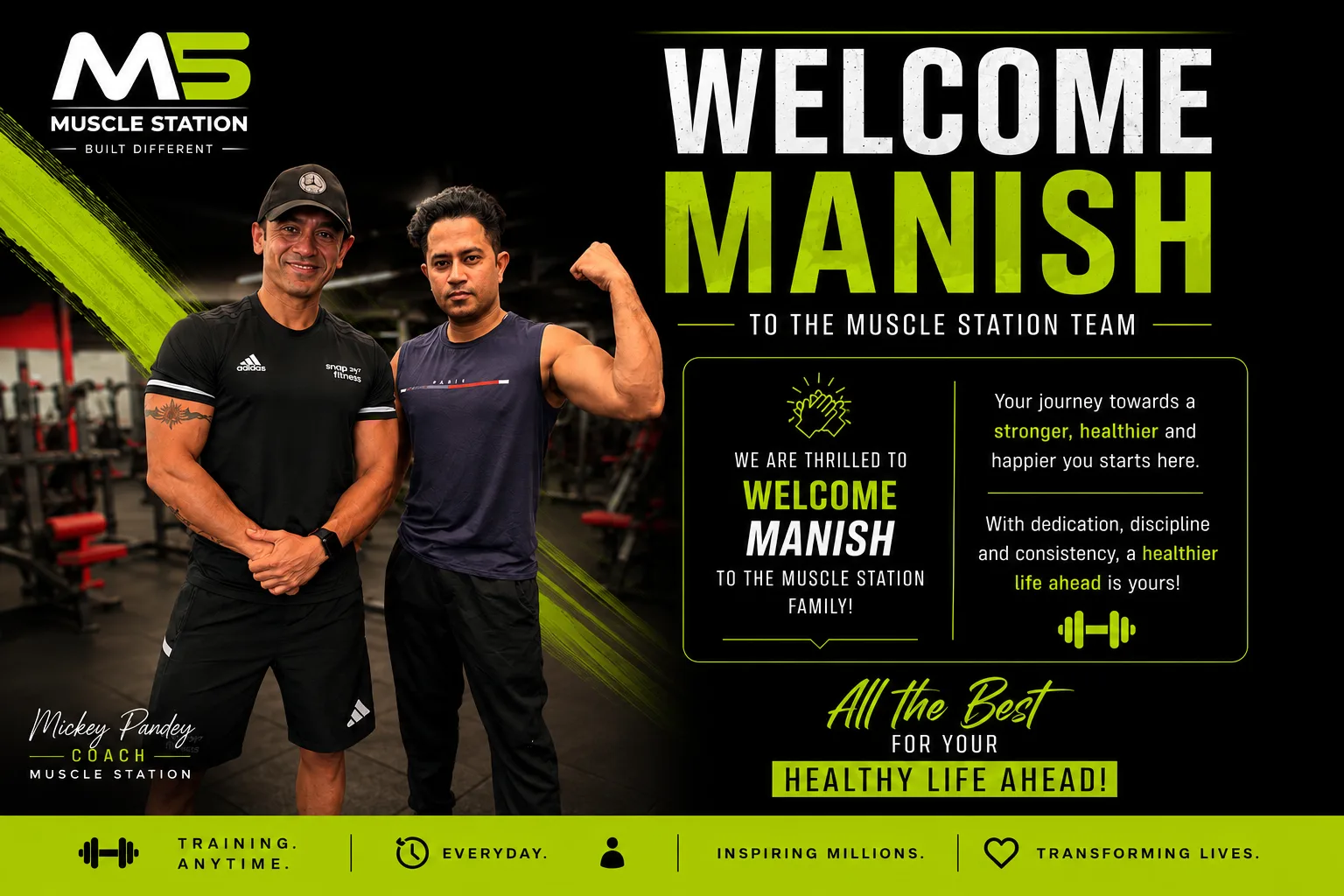 Welcome Manish to the Muscle Station team