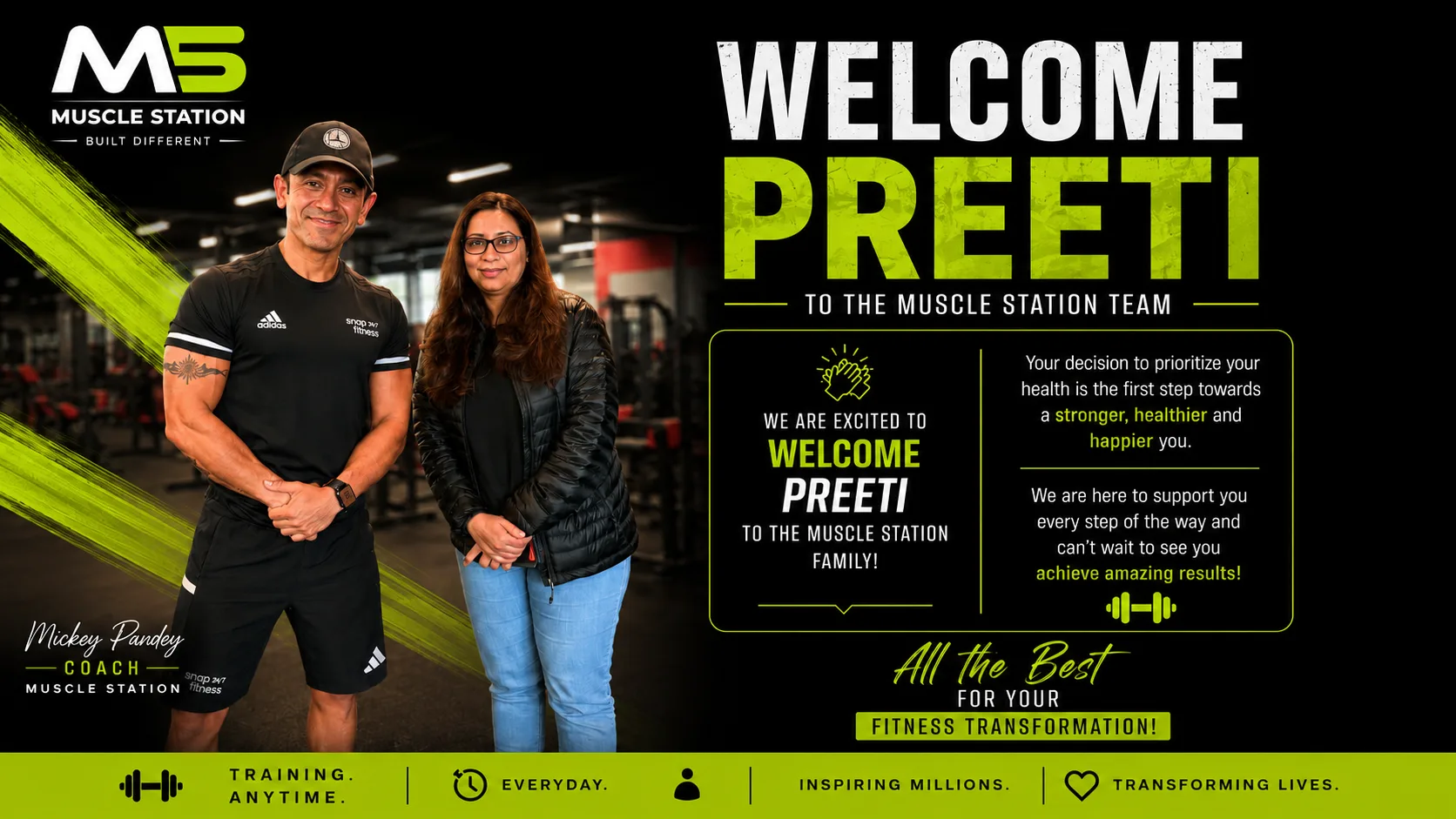 Welcome Preeti to the Muscle Station team