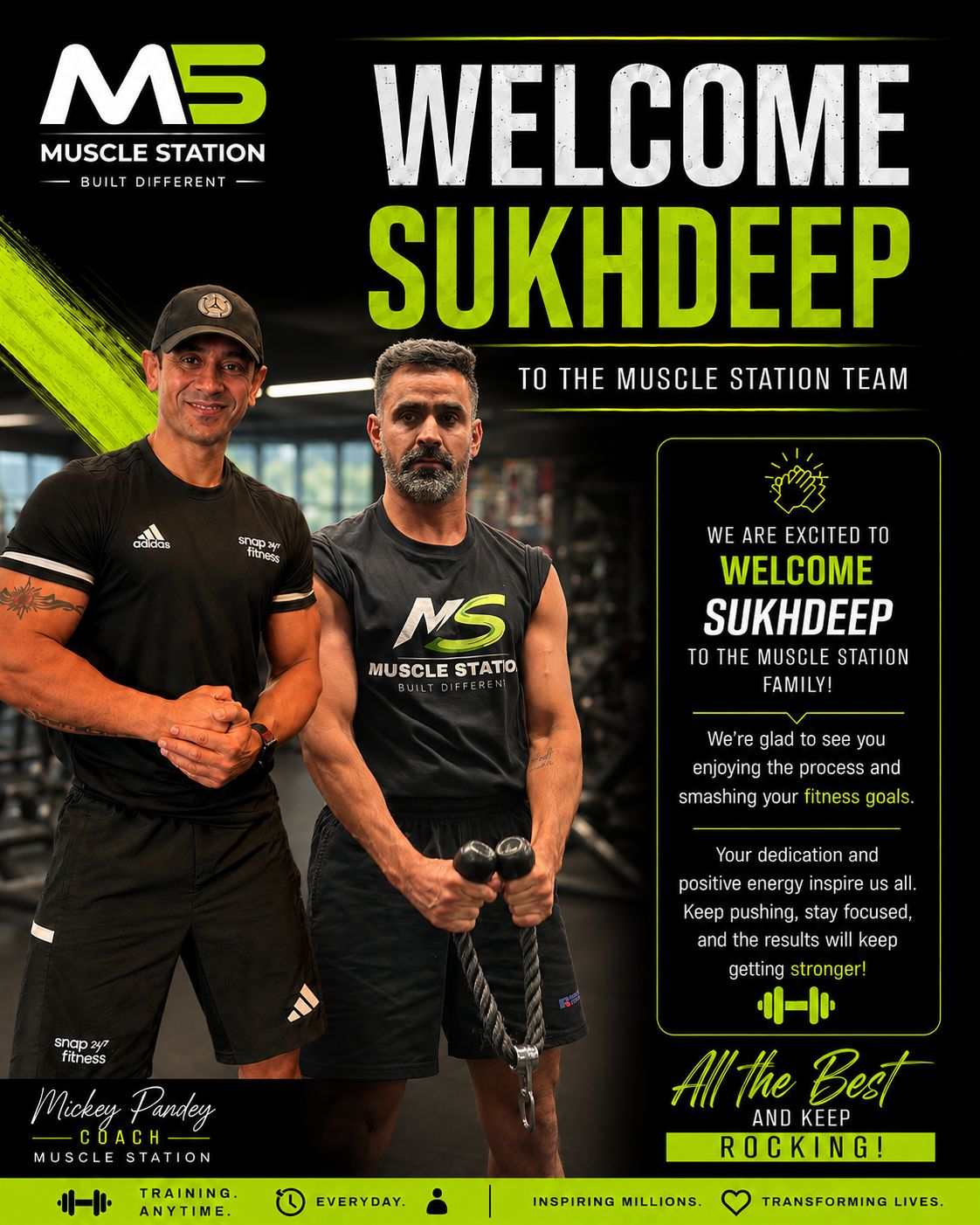 Welcome Sukhdeep to the Muscle Station team